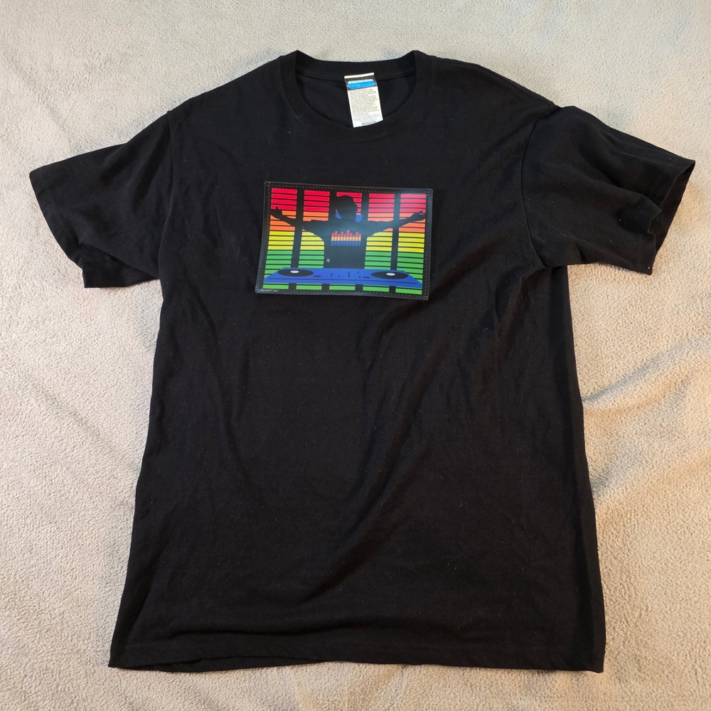 CYB Wearable Music Equalizer T Shirt Black Medium DJ Rave Electronic Light Up